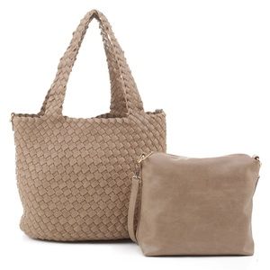 Mali & Lili Ray Woven Tote with Pouch